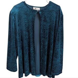 N Touch Women's Cardigan Top Green Sparkly One Size